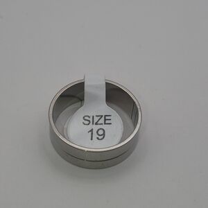 Men’s Stainless Steel Band Ring Size 9.5 - 7mm Minimalist Silver Groove Ring